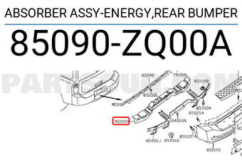 Nissan 85090ZQ00A ABSORBER ASSY-ENERGY,REAR BUMPER