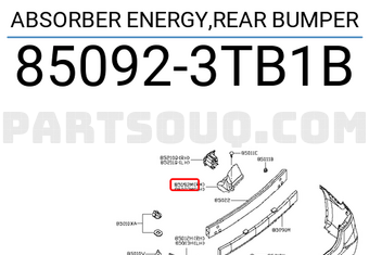 Nissan 850923TB1B ABSORBER ENERGY,REAR BUMPER