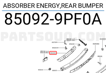 Nissan 850929PF0A ABSORBER ENERGY,REAR BUMPER