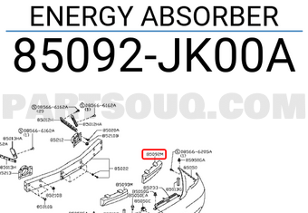 Nissan 85092JK00A ENERGY ABSORBER