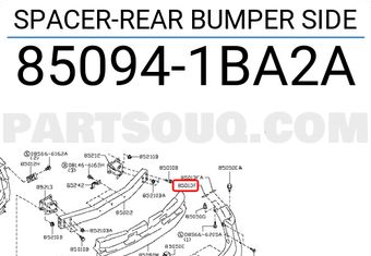 Nissan 850941BA2A SPACER-REAR BUMPER SIDE