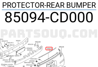Nissan 85094CD000 PROTECTOR-REAR BUMPER