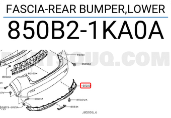 Nissan 850B21KA0A FASCIA-REAR BUMPER,LOWER