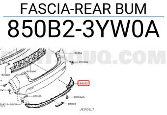 Nissan 850B23YW0A FASCIA-REAR BUM