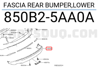 Nissan 850B25AA0A FASCIA REAR BUMPER,LOWER