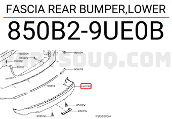 Nissan 850B29UE0B FASCIA REAR BUMPER,LOWER