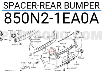 Nissan 850N21EA0A SPACER-REAR BUMPER