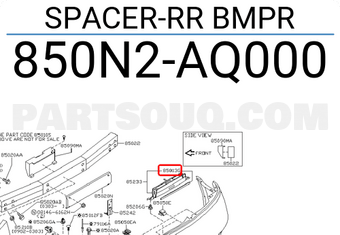 Nissan 850N2AQ000 SPACER-RR BMPR