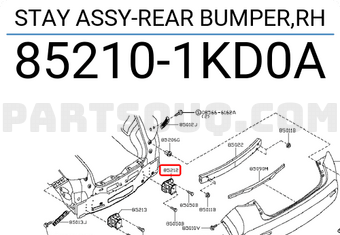Nissan 852101KD0A STAY ASSY-REAR BUMPER,RH