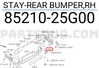 Nissan 8521025G00 STAY-REAR BUMPER,RH
