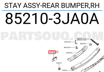 Nissan 852103JA0A STAY ASSY-REAR BUMPER,RH