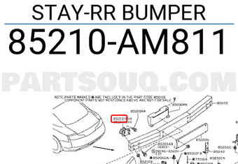 Nissan 85210AM811 STAY-RR BUMPER