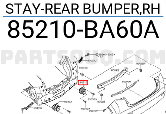 Nissan 85210BA60A STAY-REAR BUMPER,RH