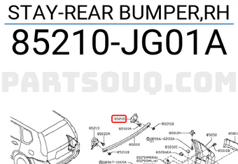 Nissan 85210JG01A STAY-REAR BUMPER,RH
