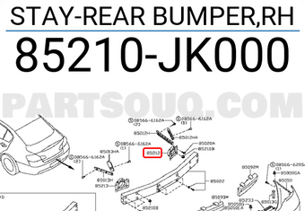 Nissan 85210JK000 STAY-REAR BUMPER,RH