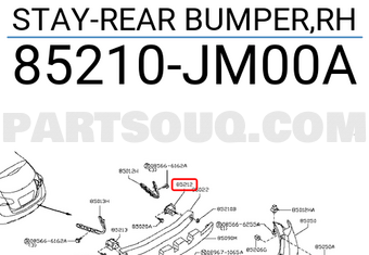 Nissan 85210JM00A STAY-REAR BUMPER,RH
