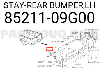 Nissan 8521109G00 STAY-REAR BUMPER,LH