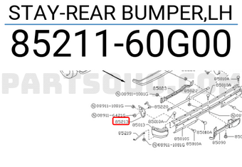 Nissan 8521160G00 STAY-REAR BUMPER,LH