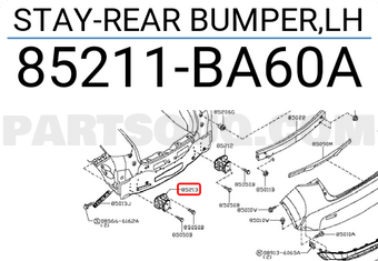 Nissan 85211BA60A STAY-REAR BUMPER,LH
