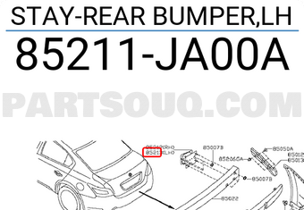 Nissan 85211JA00A STAY-REAR BUMPER,LH