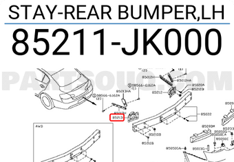 Nissan 85211JK000 STAY-REAR BUMPER,LH