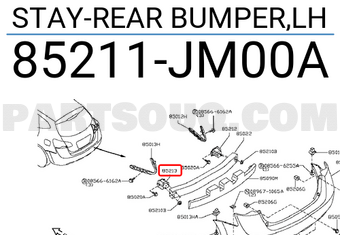 Nissan 85211JM00A STAY-REAR BUMPER,LH