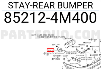 Nissan 852124M400 STAY-REAR BUMPER