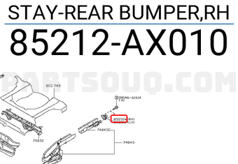 Nissan 85212AX010 STAY-REAR BUMPER,RH