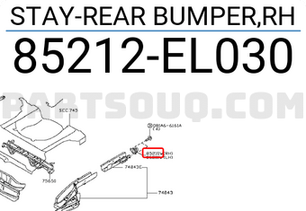 Nissan 85212EL030 STAY-REAR BUMPER,RH