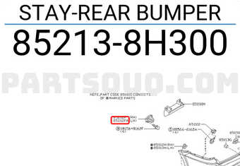 Nissan 852138H300 STAY-REAR BUMPER