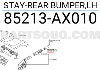 Nissan 85213AX010 STAY-REAR BUMPER,LH