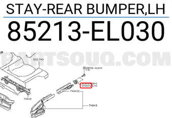 Nissan 85213EL030 STAY-REAR BUMPER,LH