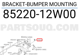 Nissan 8522012W00 BRACKET-BUMPER MOUNTING