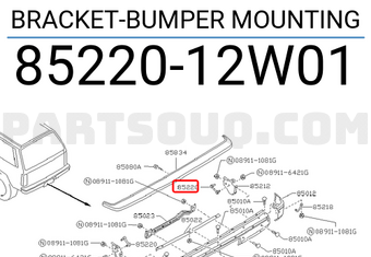 Nissan 8522012W01 BRACKET-BUMPER MOUNTING