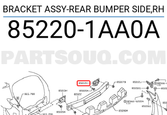 Nissan 852201AA0A BRACKET ASSY-REAR BUMPER SIDE,RH
