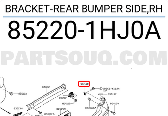 Nissan 852201HJ0A BRACKET-REAR BUMPER SIDE,RH