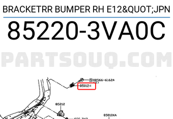 Nissan 852203VA0C BRACKETRR BUMPER RH E12"JPN