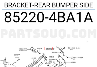 Nissan 852204BA1A BRACKET-REAR BUMPER SIDE
