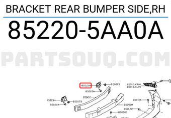 Nissan 852205AA0A BRACKET REAR BUMPER SIDE,RH