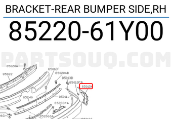 Nissan 8522061Y00 BRACKET-REAR BUMPER SIDE,RH