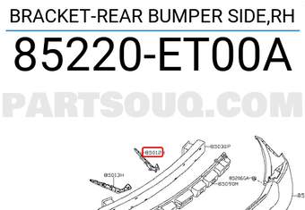 Nissan 85220ET00A BRACKET-REAR BUMPER SIDE,RH