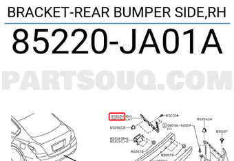Nissan 85220JA01A BRACKET-REAR BUMPER SIDE,RH