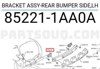 Nissan 852211AA0A BRACKET ASSY-REAR BUMPER SIDE,LH