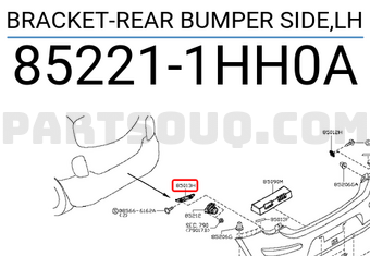 Nissan 852211HH0A BRACKET-REAR BUMPER SIDE,LH