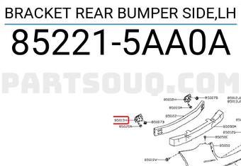 Nissan 852215AA0A BRACKET REAR BUMPER SIDE,LH