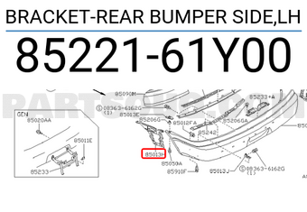 Nissan 8522161Y00 BRACKET-REAR BUMPER SIDE,LH