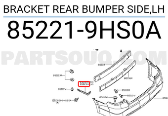 Nissan 852219HS0A BRACKET REAR BUMPER SIDE,LH