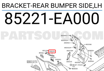 Nissan 85221EA000 BRACKET-REAR BUMPER SIDE,LH