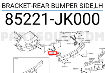 Nissan 85221JK000 BRACKET-REAR BUMPER SIDE,LH
