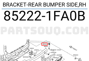 Nissan 852221FA0B BRACKET-REAR BUMPER SIDE,RH